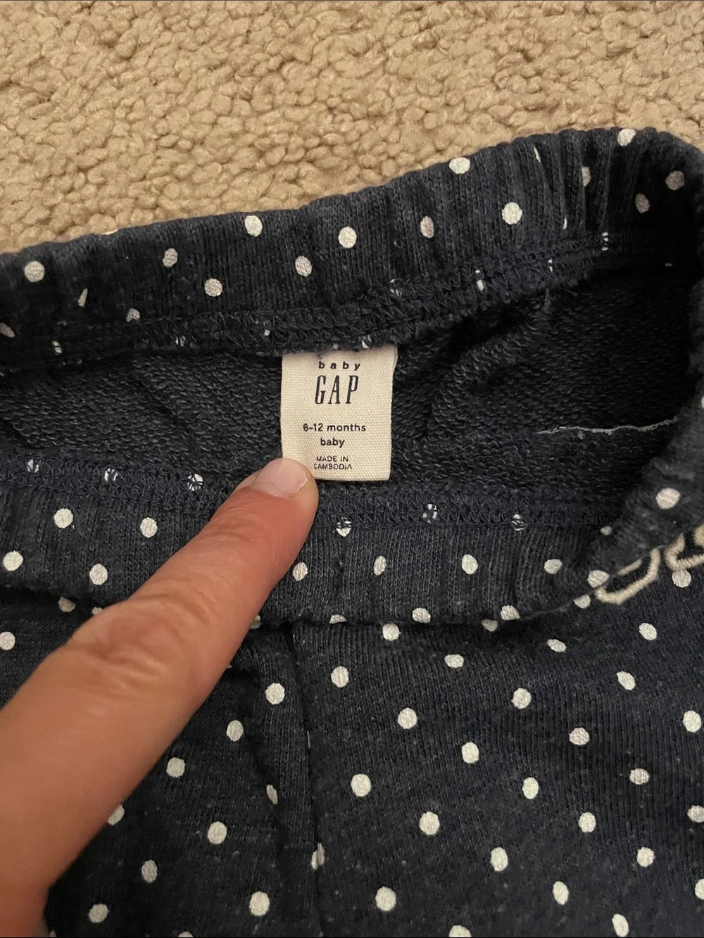 Baby GAP Navy with White Polka Dots Hoodie & Pants Set